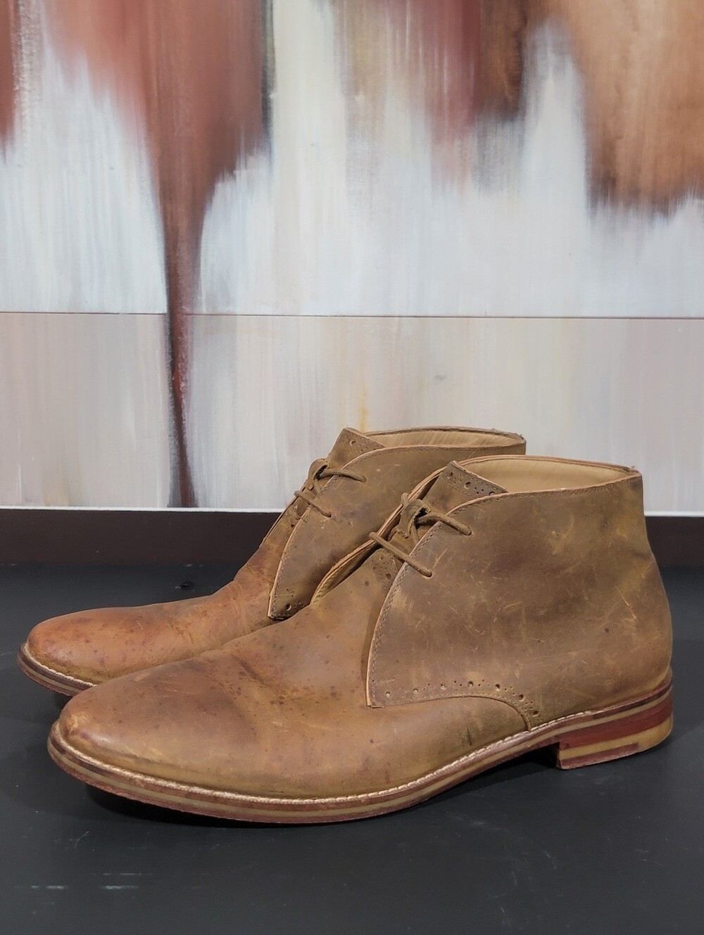 Cole Haan Men's Size 10 Leather Cambridge Chukka Boots Lace Up Brown Casual - Picture 3 of 8